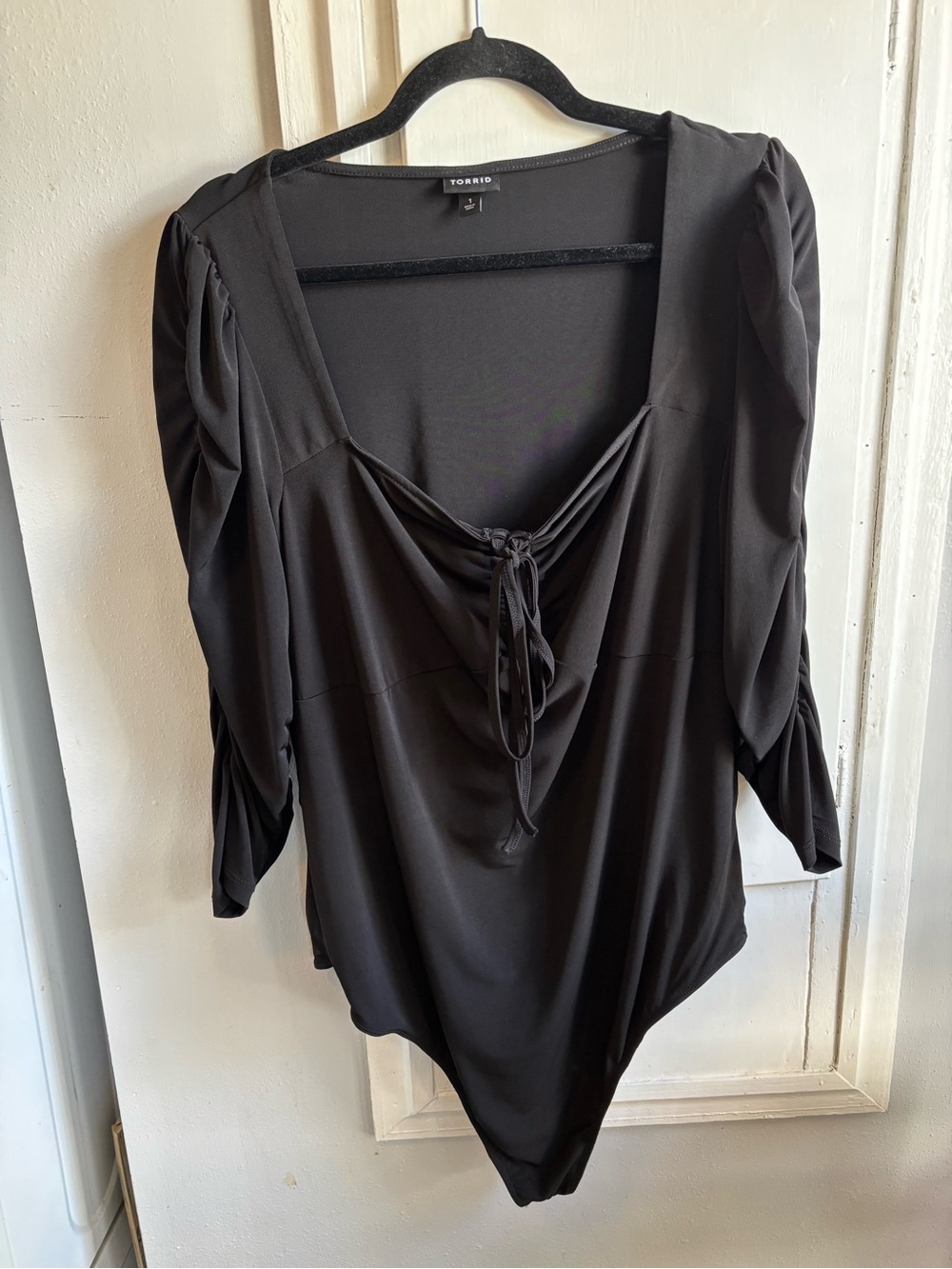 torrid Black Lace-Up V-Neck Bodysuit